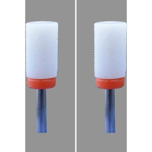 2pcs White Ceramic Nail Drill Bit - Large Barrel Bit F