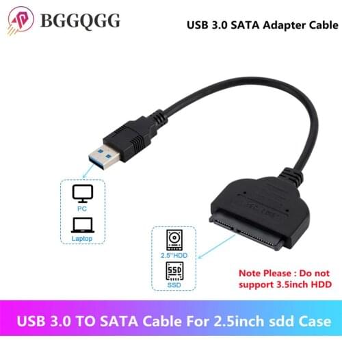 BGGQGG USB SATA Cable Sata To USB 3.0 Adapter UP To 6 Gbps Support 2.5Inch External SSD HDD Hard Drive 22 Pin Sata III