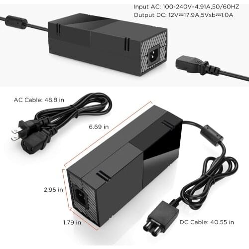 Power Supply Brick Power Adapter for Xbox One,Xbox AC Adapter Replacement Charger Power Cord Cable for Microsoft Xbox One,100-24