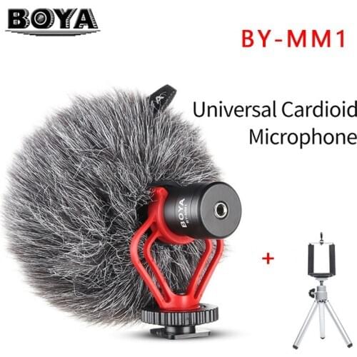 BOYA BY-MM1 cardioid Microphone for Smartphone DJI Osmo Nikon Canon DSLR Youtube Vlogging Recording 3.5MM audio cable
