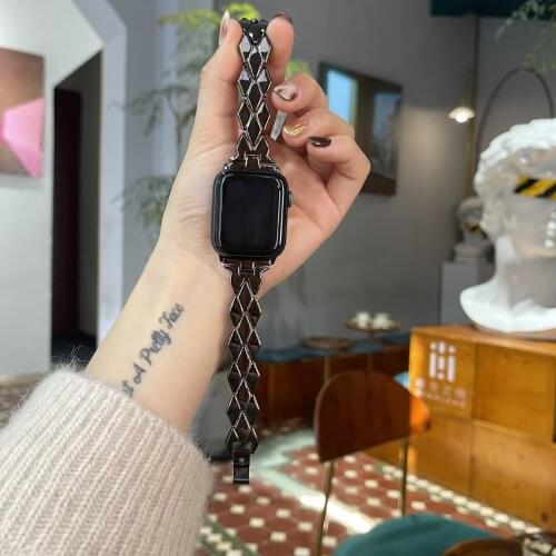 Luxury Metal Bracelet for Apple Watch Band 44mm 42mm 38mm 40mm Stainless Steel Wrist Strap Loop Steel for iwatch SE 6 5 4 3 2 1