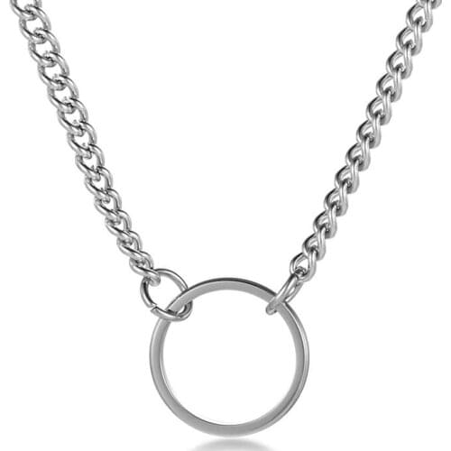 New Fashion Hip Hop Long Chain Necklace For Women Men Jewelry Gifts Round Cross Pendant Necklace Accessories