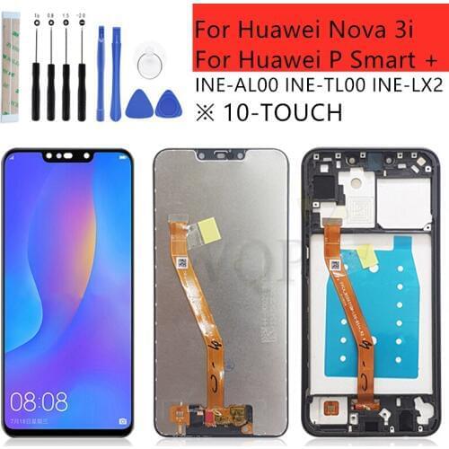 Original For Huawei Nova 3i screen replacement + Frame Display Touch Screen Digitizer Assembly for Huawei P Smart+2018 LCD
