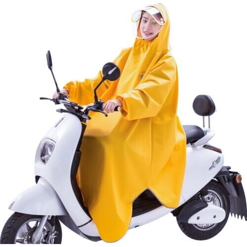 Raincoat Rain Jacket Adults Sleeve Poncho Battery Electric Motorcycle Long Men Women Waterproof Single One-Piece Bike Padded