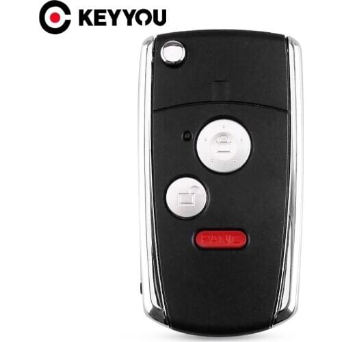 KEYYOU 3/2+Panic Buttons Modified Flip Folding Remote Key Shell for HONDA ACCORD CRV CIVIC ODYSSEY Pilot