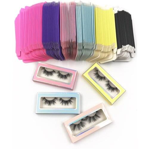 Lash Boxes Packaging rectangle shaped window Wholesale 5D mink lash Paper Box Various Color Empty Eyelashes Boxes Vendor makeup