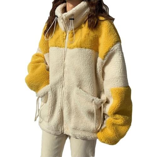 Net red lamb wool jacket woman autumn winter jackets female loose Korean tide ins plus velvet thick cotton padded overcoats