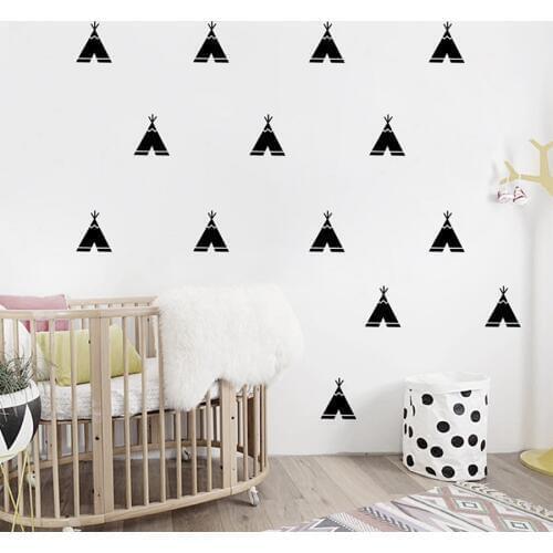 Little Teepee Wall Stickers Nordic Style Vinyl Wall Decals, Removable Child Room Decoration Art Modern Wall Decors