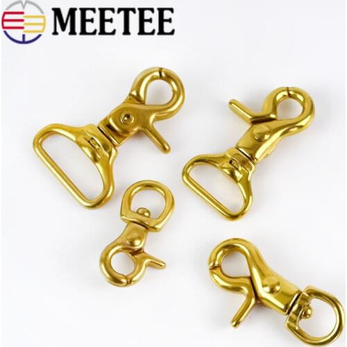 Meetee 10/11/20/25mm Metal Brass Hook Buckle Bag Clasps Lobster Swivel Trigger Clips Dog Snap Buckles DIY Accessories AP528