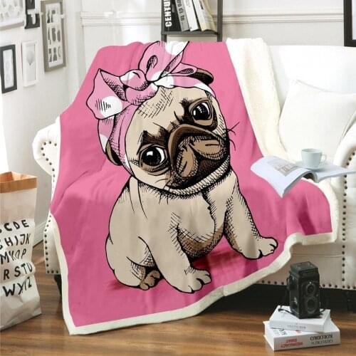 Fashion Newest Cartoon Sand Dog 3D Printed Fleece Blanket for Beds Thick Quilt Fashion Bedspread Sherpa Throw Fashion Blanket