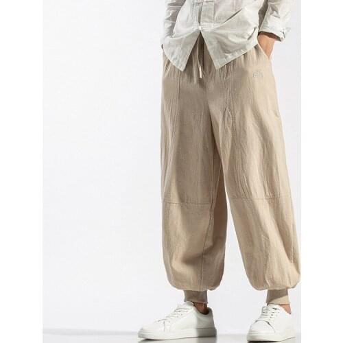 Men Clothing Fashion Practicing Wu Tang Tai Chi Trousers Chinese Style Plus Size Sports Casual Pants Loose Harajuku Bloomers