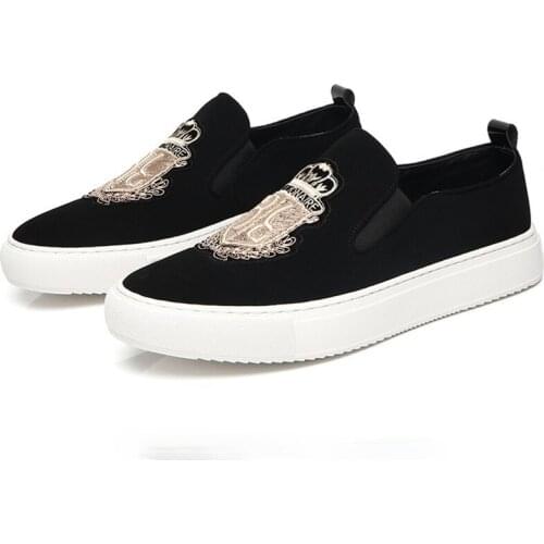 2021 Spring Autumn New Men Leather Casual Shoes Man Fashion Slip-On Luxury Embroidery Suede Leather Shoes Trend Loafers