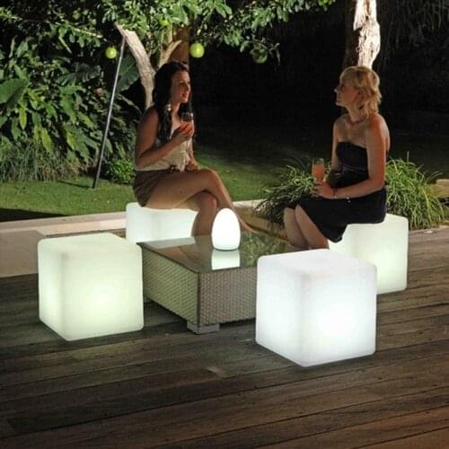 Outdoor Light Cube LED Cube Chair Garden Chairs Outside Decoration LED Furniture Waterproof Lawn Lamps Plastic Garden Armchair
