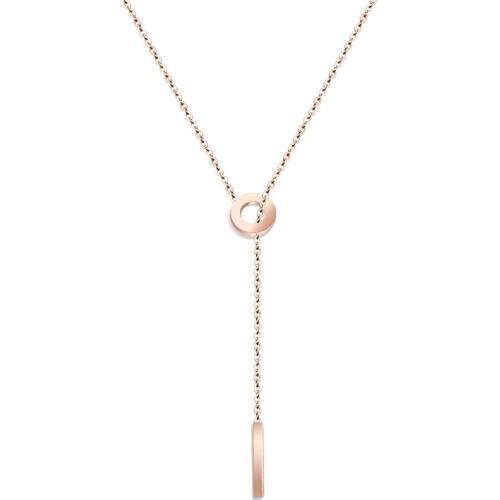 Hot Sale Hollow Circle Yellow Gold Color / Rose Gold Color Stainless Steel Necklace