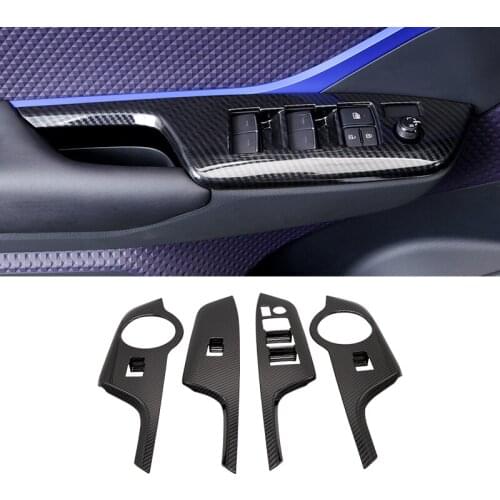 Lsrtw2017 Abs Car Window Lifer Control Panel Cover Chrome Trim for Toyota CHR 2017 2018 2019 2020 2021 C-hr Accessories Auto