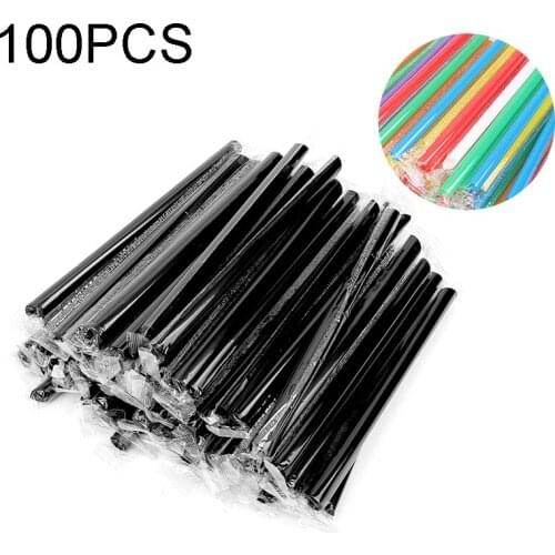 100pcs Plastic Straw Disposable Straight Tube MilkTea Milkshake Plastic Drinking Straw for Wedding Party Supplies Bar Supplies