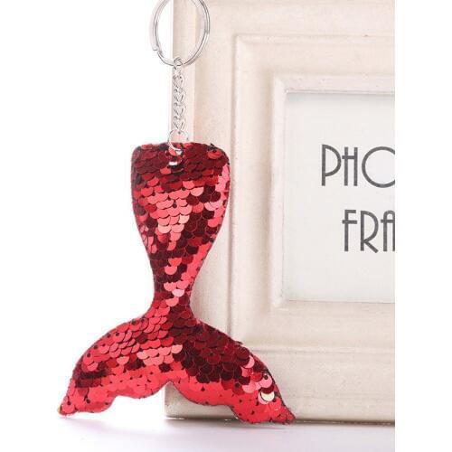 Mermaid Sequin Pom Pom Key Pendant Colorful Stuffed Mermaid Doll Kids Toys Girls Bag Hang Pendant Key Chain Speelgoed Gifts