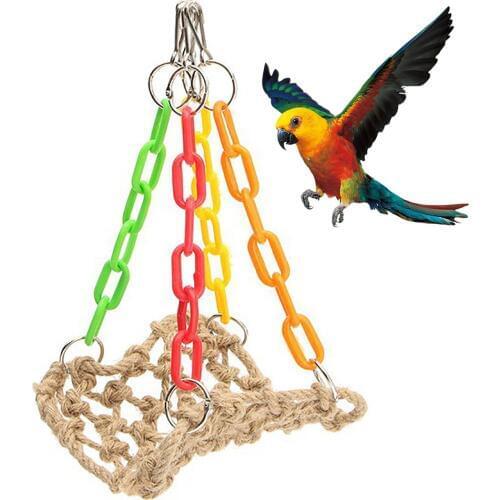 Small Pet Hanging Toy Bird Chew Toy Parrot Parakeet Budgie Cockatiel Cage Hammock Swing Toy Bird Nest Hanging Bed Accessories
