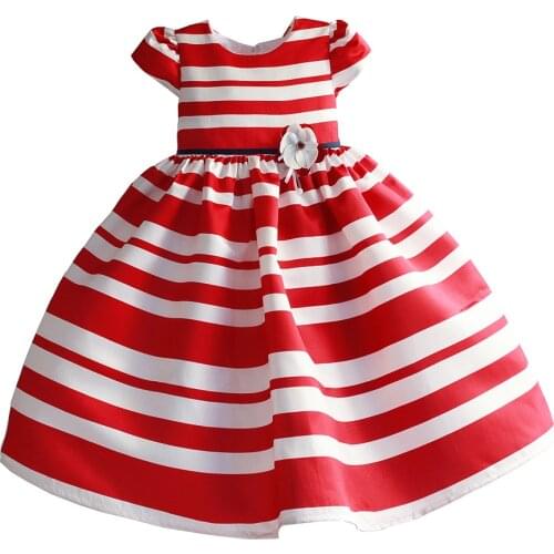Striped Toddler Girl Dresses For Little Girls School Wear Kids Party Dress Children Party Wedding Clothing For Girl 3-8T