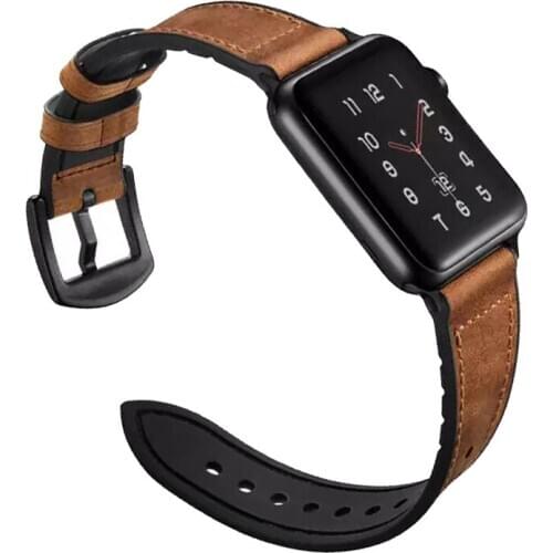 Strap for apple watch band 4 5 44mm 40mm apple watch band 42mm 38mm iwatch belt 3/2/1 silicone&Vintage Genuine Leather bracelet