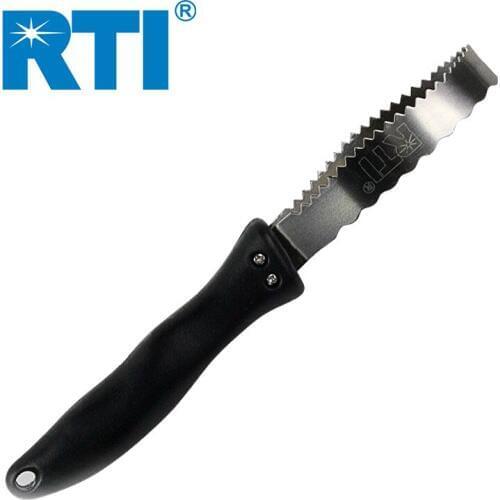 RTI Stainless Steel Fish Scale Knife 24.5cm 30g Anti-Slip Fish Skin Scraper Peeler Fish Use Knife Cleaning Tool Scale Remover