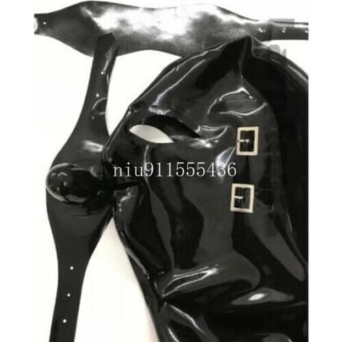 Sexy Lingerie Design Sexy Products Handmade Latex Hoods with Eyes Cover Mouth Cover