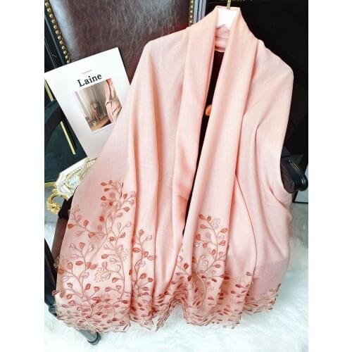 Wool scarf female ethnic style hand-embroidered twill 100% wool shawl all-match spring autumn embroidery 100% wool, soft