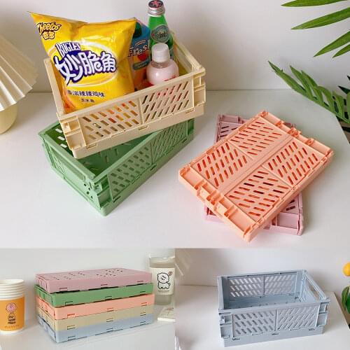 Foldable plastic storage box student desktop organizer hand account tape stationery skin care product storage basket