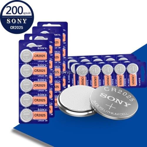 Sony 200pcs original cr2025 ECR2025 BR2025 DL2025 KCR2025 LM2025 3v button battery coin battery for watch car toy