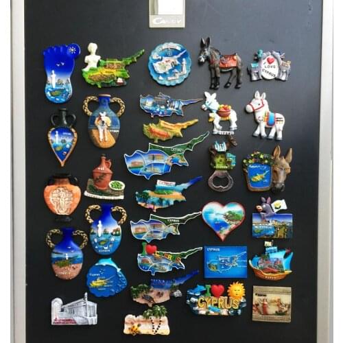 Mediterranean Cyprus Creative Tourism Memorial Gift Three-dimensional Decoration Crafts Magnetic Fridge Magnet