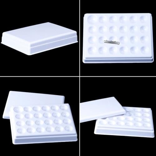 Dental lab Porcelain Mixing Watering Moisturizing plate 24 Slot Ceramic Palette with cover