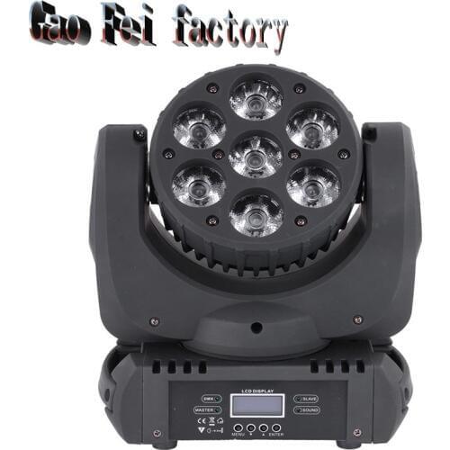 Led Beam Moving Head Light 7X12W Quad Rgbw 4In1 Super Bright Led Moving Light Dj Equipments For Dj Led Stage Bar Light