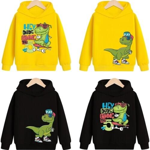 Sweatshirts Hoodies Long-Sleeve Baby Baby-Boys-Girls Kids Children Cartoon Autumn New Spring Tops Clothes Clothing Dinosaur
