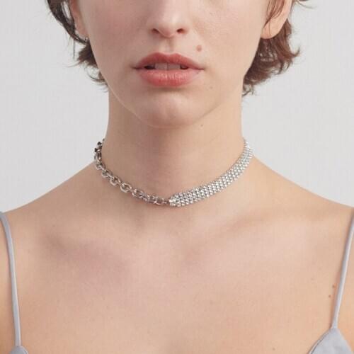 Europe and America Minority Design Chokers Necklaces Trendy Rhinestone Twist chain Korean fashion charm woman Jewellery Shining