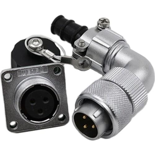 WF16 TV+Z Circular IP67 Waterproof M16 Connector 2 3 4 5 7 9 10 Pin 90 Degree Bending Right Angle Power Male Plug Female Socket