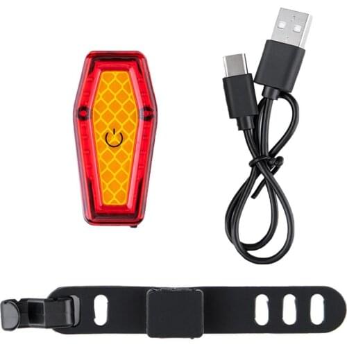 500mAh USB Chargeable Bike Taillight Waterproof Bicycle Brake Lamp Bicycle Night Riding Red Warning Rear Tail LED Light