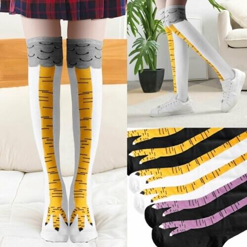Women Cute Stockings Cartoon Chicken Feet Pattern Socks with Chicken Print toe Fashion Women Girls Cartoon Tights Stockings