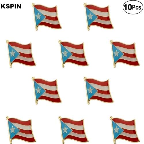 Puerto Rico Flag Lapel Pin Flag badge Brooch Pins Badges 10Pcs a Lot
