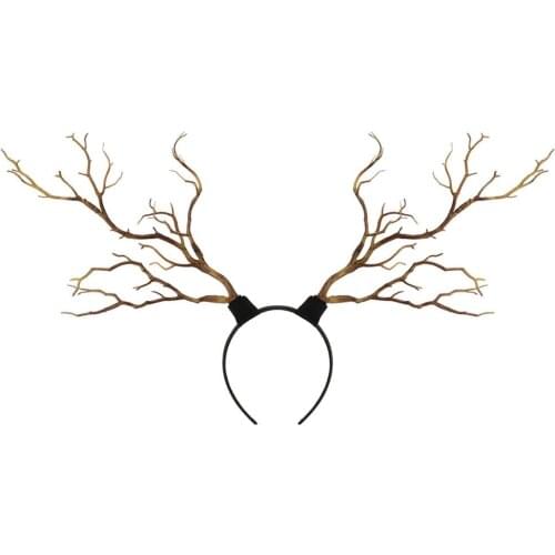 2019 Gothic Antler Butterfly Headdress Deer Horn Tree Branches Headband Jewelry Vintage Wedding Cosplay Halloween Accessories
