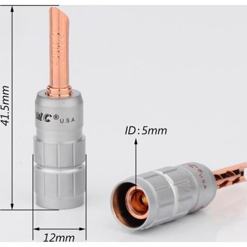 4pcs/lot Audio pure Copper Banana BFA Z-Type Plug ,Speaker Cable Wire Connector HiFi