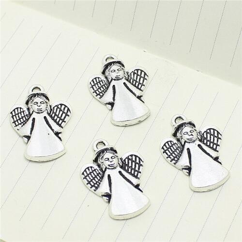 40 pcs 17*24mm Angel Charms Jewelry Antique Metal Alloy Charms Trendy Pendants Fit Pendants Jewelry Making D1086