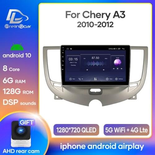 4G LTE Android 9.0 car gps multimedia video radio player in dashboard for Chery A3 2010-2012 years navigation stereo