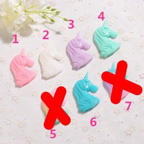 5pcs Mixed Glitter unicorn flatback resin cabochon For DIY Phone Deco and Scrapbook Embellishment 43*55MM