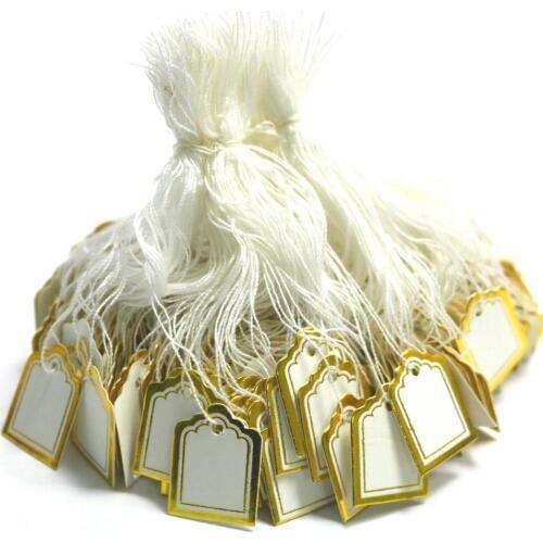 500Pcs/Lot 24*18mm Gold and Silver Clothing Price Tags for Watch Ring Display Supplies Label Jewellery Handwritten Price Tag