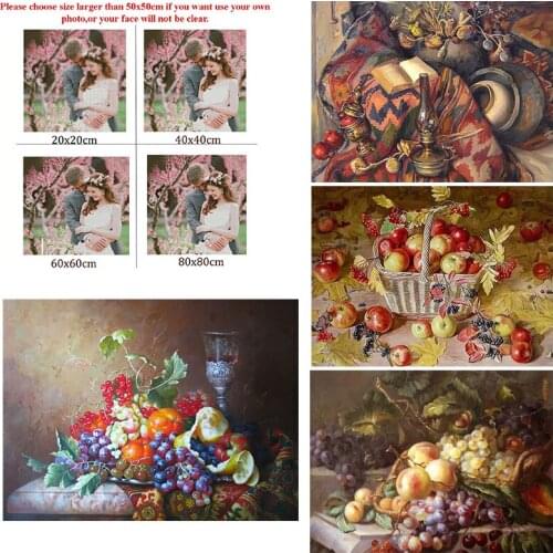 5D Diy Diamond Painting Flower Fruit Plum Apple Square Diamond Round Diamond Full Diamond Custom Cross Stitc Mosaic Home Decora
