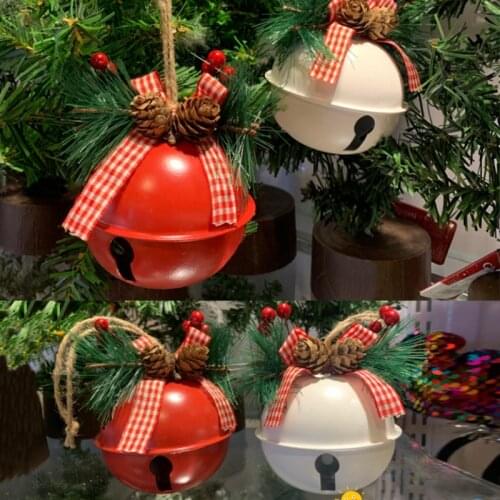 6pcs/lot Iron Christmas Bells Mix Color 22mm Round Open Bells Pendant Decor Fit Holiday Party Scene Decoration Pet Bell