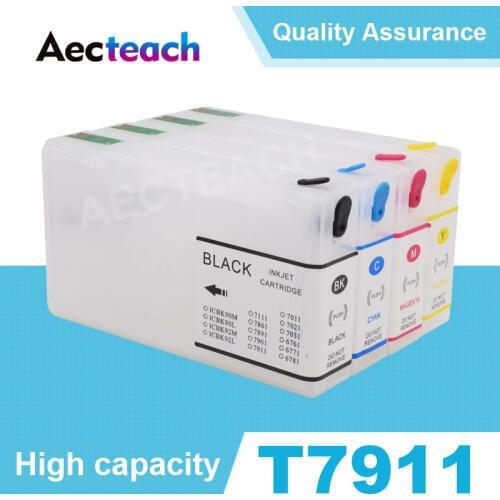 Aecteach T7911 T7912 T7913 T7914 Printer Ink cartridge for Epson WorkForce Pro WF-4630DWF 4640DTWF 5110DW Printer