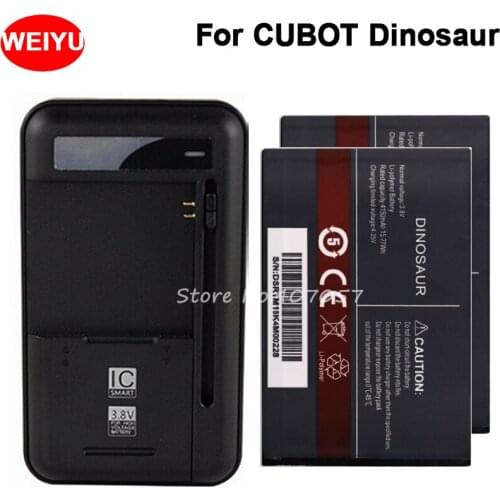 2PCS For CUBOT Dinosaur Battery 4150mAh Batterie Bateria Batterij Accumulator For CUBOT Dinosaur Cell Phone+Universal Charger