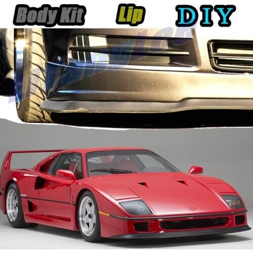 Car Bumper Lip Front Spoiler Skirt Deflector For Ferrari F40 Tune Car Modified Body Kit VIP Hella Flush Lips