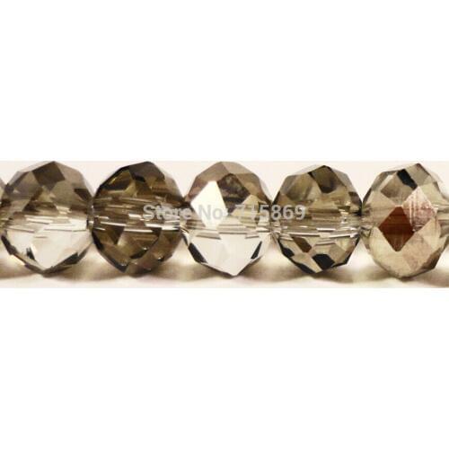 Free Ship Wholesale AAA Top Quality Gray Crystal Glass Faceted Rondelle Beads 6x4mm 1 Strand 50pcs